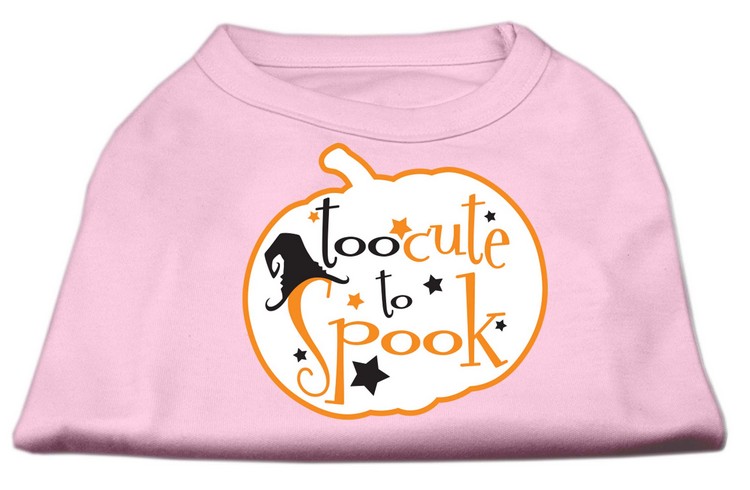 Too Cute to Spook Screen Print Dog Shirt Light Pink XXL